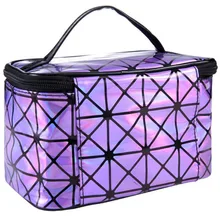 3D laser Diamond Pattern Portable Cosmetic Bag Hot Women Makeup bag Travel Portable Handbag Maleta Make-up Tools 3.84