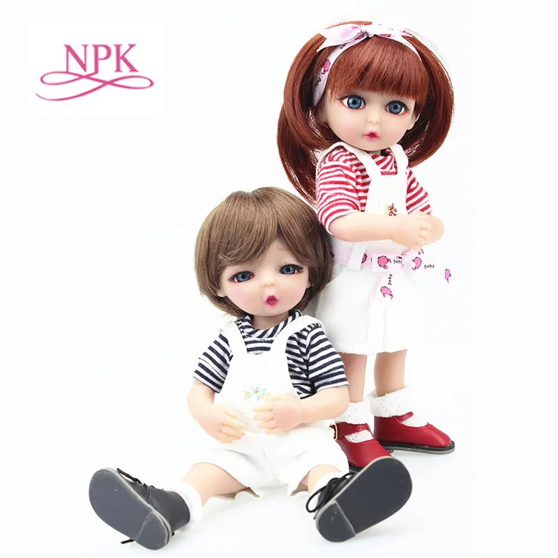 

NPK 25cm Mini Silicone Reborn Baby Doll Kids Playmate Gift for Girls Baby Vivid Soft Toys for Bouquets Dolls DIY Bjd Doll Toys