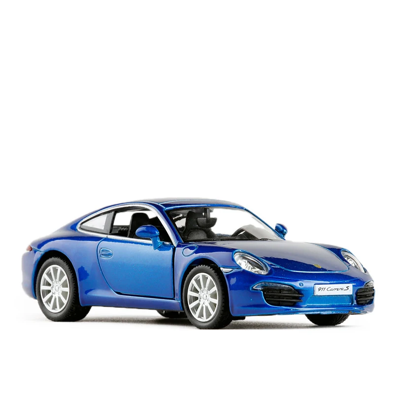 Высокая имитация 1:36 RMZ City Porsch 911 spyder литые под давлением модели автомобилей игрушки оттягивающая игрушка спортивный автомобиль для детей игрушка подарок - Цвет: Blue