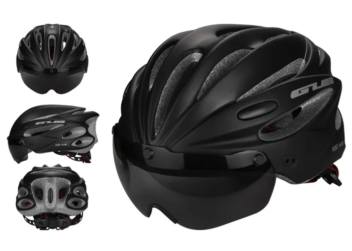 GUB велосипедный шлем для горного велосипеда с объективом/солнцезащитным стеклом интегрированный литой велосипедный шлем 17вентиляционные отверстия 58-62 см шлем