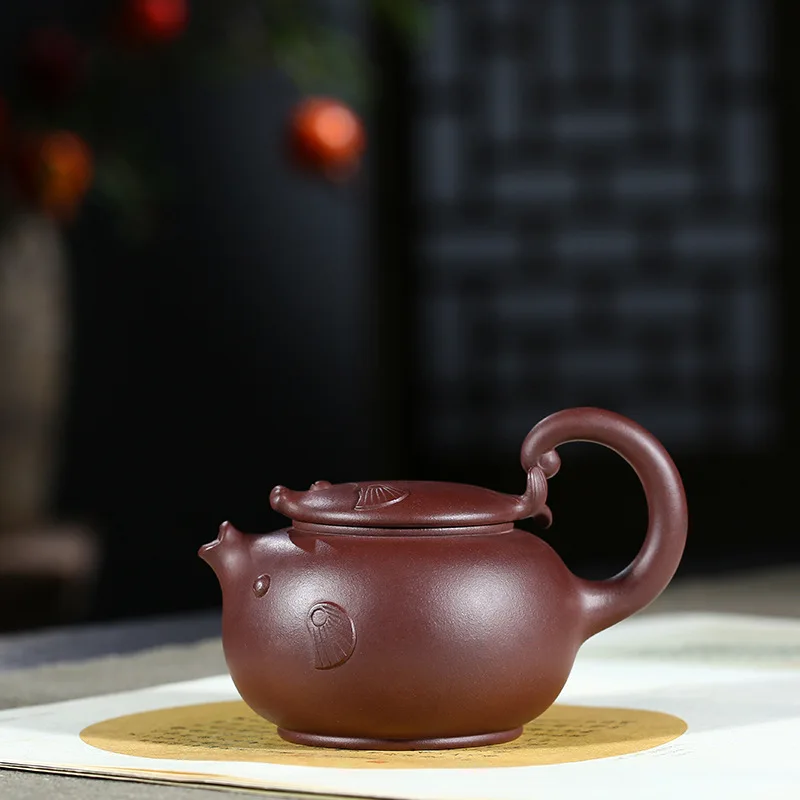 

Raw Ore Purple Ink For Imprinting Of Seals Flying Fish Kettle Preserve One's Health Kettle Kungfu Online Teapot Tea Set Gift