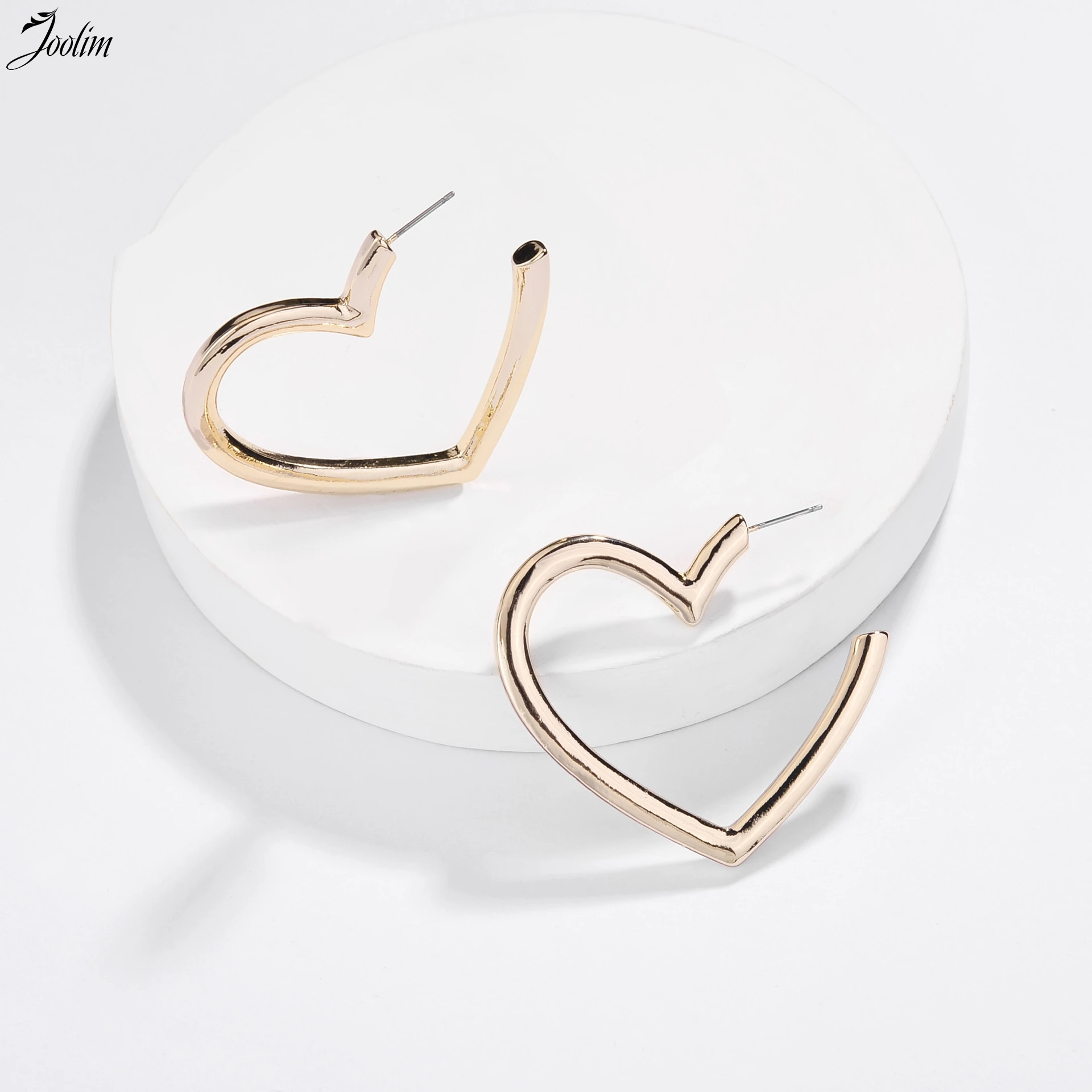 

JOOLIM Gold Color Heart Hoop Earring