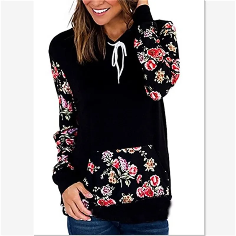 

women hoodies autumn floral sweatshirts ladies womens clothing womens hoodies pullover gothic hoodie clothes punk black