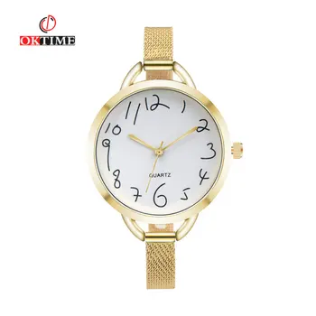 

OKTIME Women's Ultra Thin Mesh Stainless Steel Fashion Casual Watch Female Wristwatch Women Casual Crystal Clockss 2020 #Gofuly