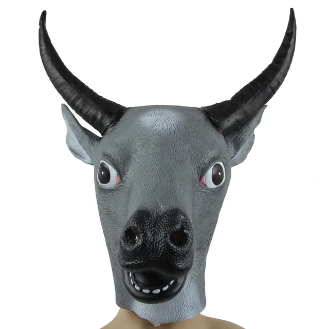 Latex Bull Cow Head Masks Halloween Party Mask Animal Costume Props for