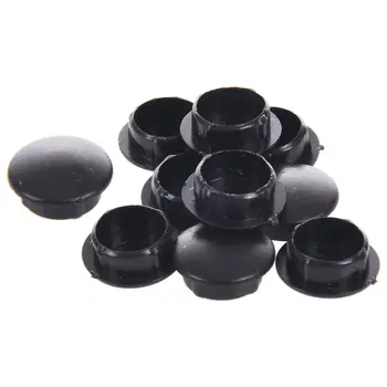 

10 Pcs Plastic 10mm Diameter Flush Mounted Tube Insert Caps Cover Black