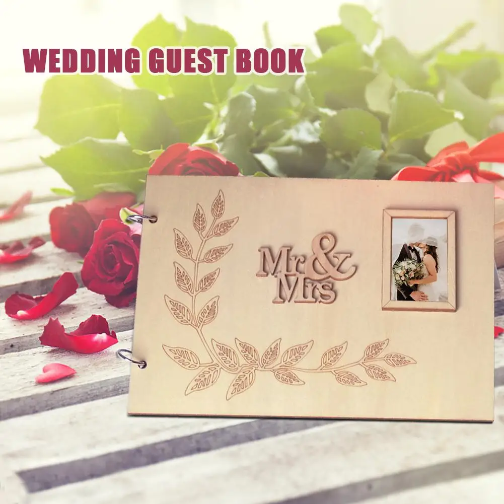 

Customized Personalized Handmade Mr Mrs Wedding Guest Book for Bride and Groom