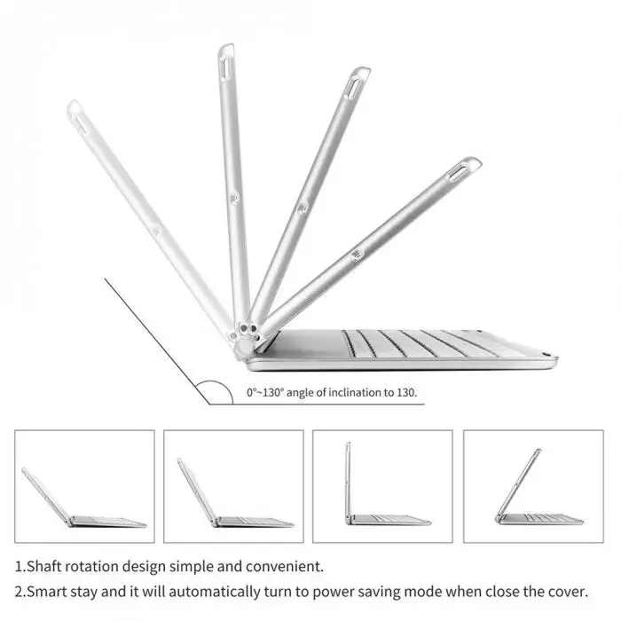 Алюминий Bluetooth клавиатура с подсветкой Folio чехол для iPad Air 2 iPad Pro 9,7 дюймов