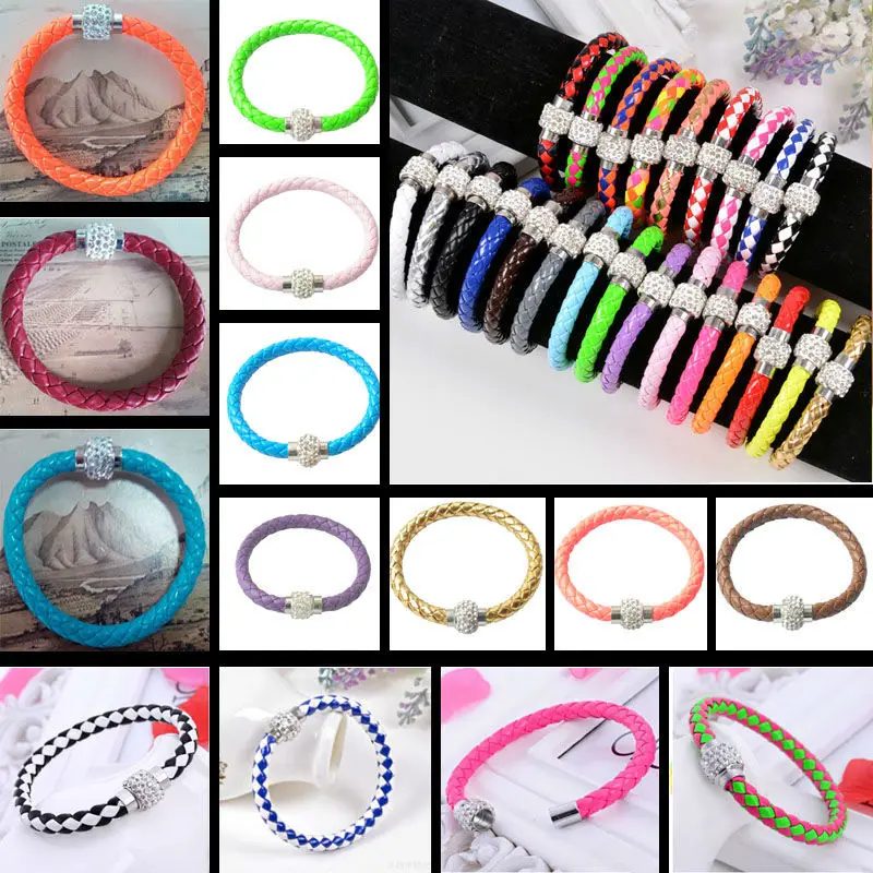 Free Shipping 19 Style Leather Wrap Wristband Cuff...