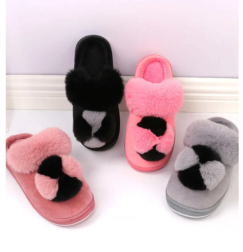2018 New Non-Slip Home Plus Velvet Thickening Cotton Slippers Women Woman Slippers For WomenM8G88 (2)