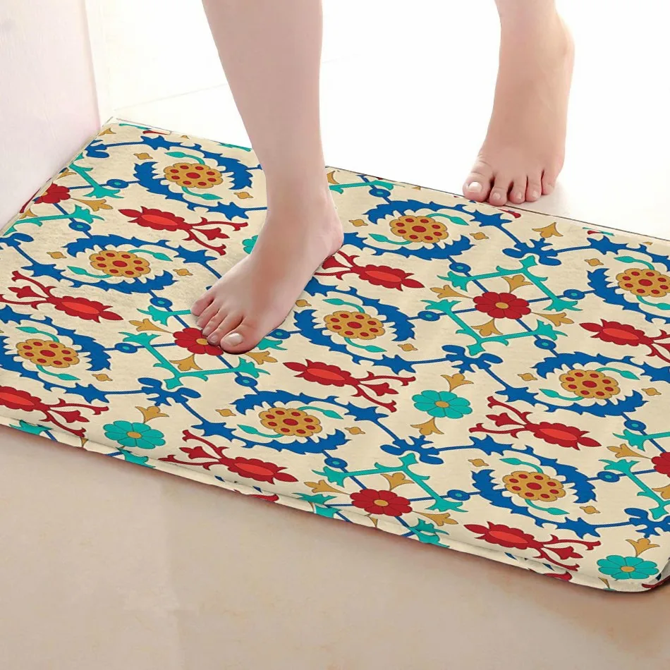 Цветочный стиль коврик для ванной комнаты, смешной Противоскользящий коврик для ванной, занавески для душа s аксессуары, соответствующие вашей душевой занавеске
