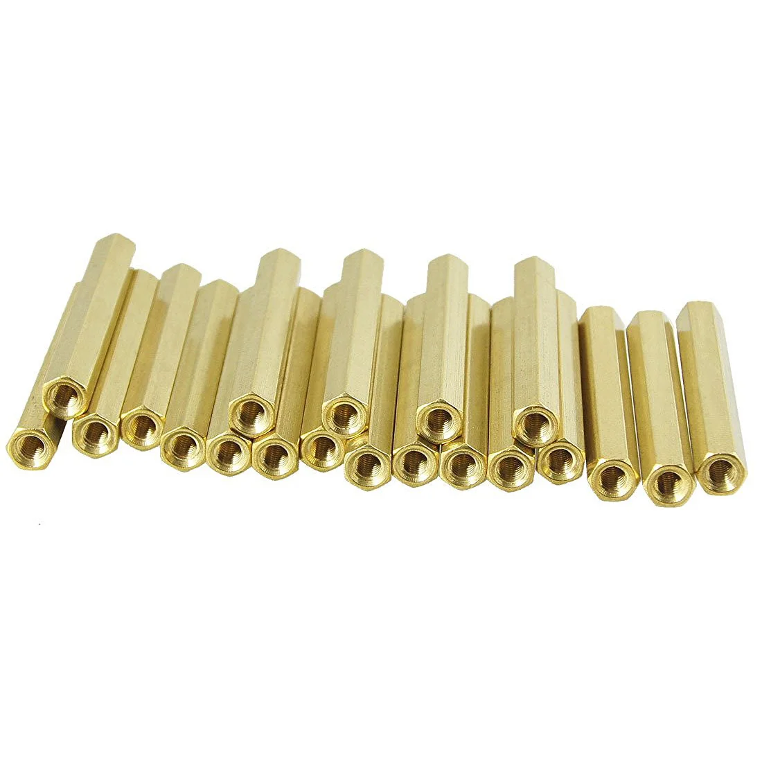 

20 Pcs M3X40mm Gold Tone Female Thread Standoff Hexagonal Spacer
