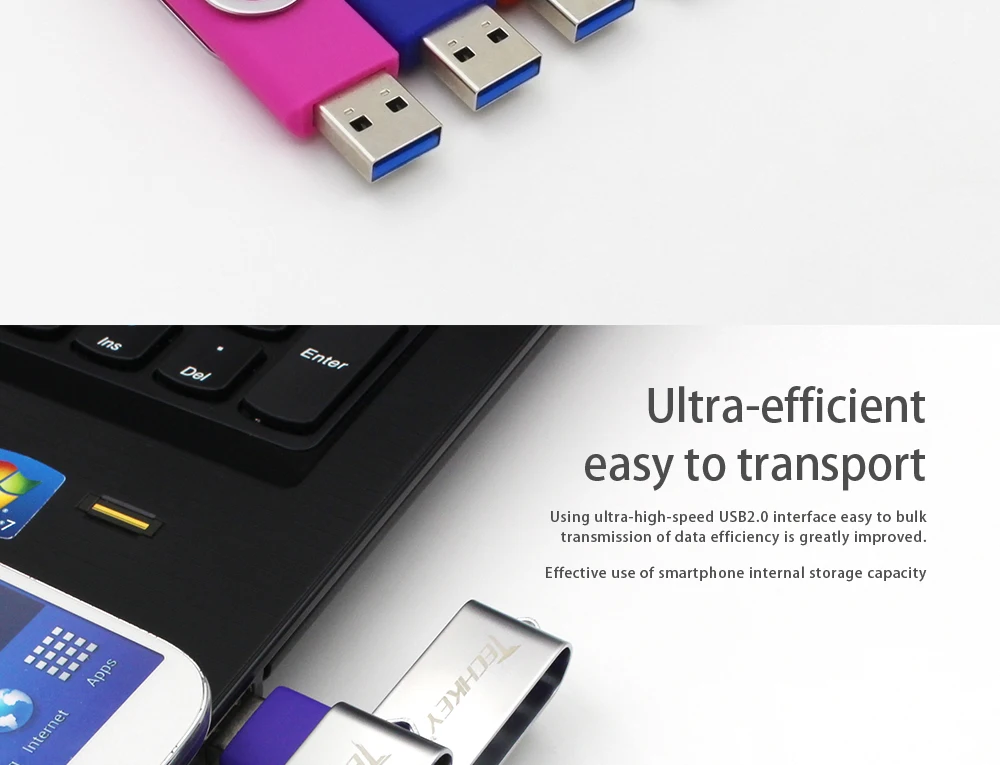 OTG usb 3,0 usb флэш-накопитель 3,0 TECHKEY pen drive 8 ГБ 16 ГБ 32 ГБ 64 Гб memoria флеш-накопитель memoria Cel stick pendrive u disk подарок для мобильного телефона