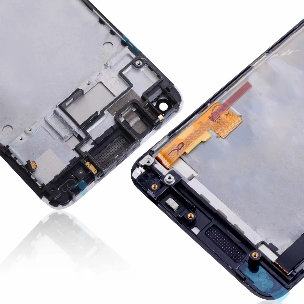 Дисплей для HTC ONE M7 801e LCD в сборе с тачскрином на рамке Оригинал черный красный