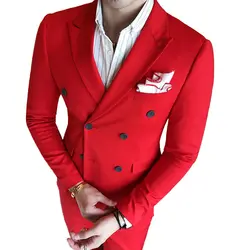 (Куртка + жилет + штаны) новые мужские модные однотонные Цвет Формальные Бизнес двубортный костюм 3 компл./жених свадебное платье костюмы