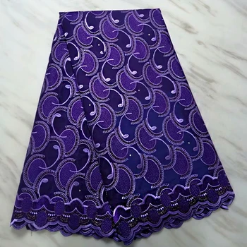 

De Zwitserse LACE doek jurk elegante edelsteen vaste stof Zwitserse kant van Afrikaanse katoen Afrikaanse kant van hoge kwalitei