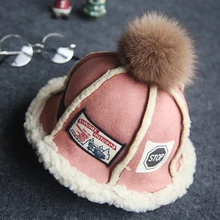 Теплая Флисовая шапка-ведро для мальчиков и девочек