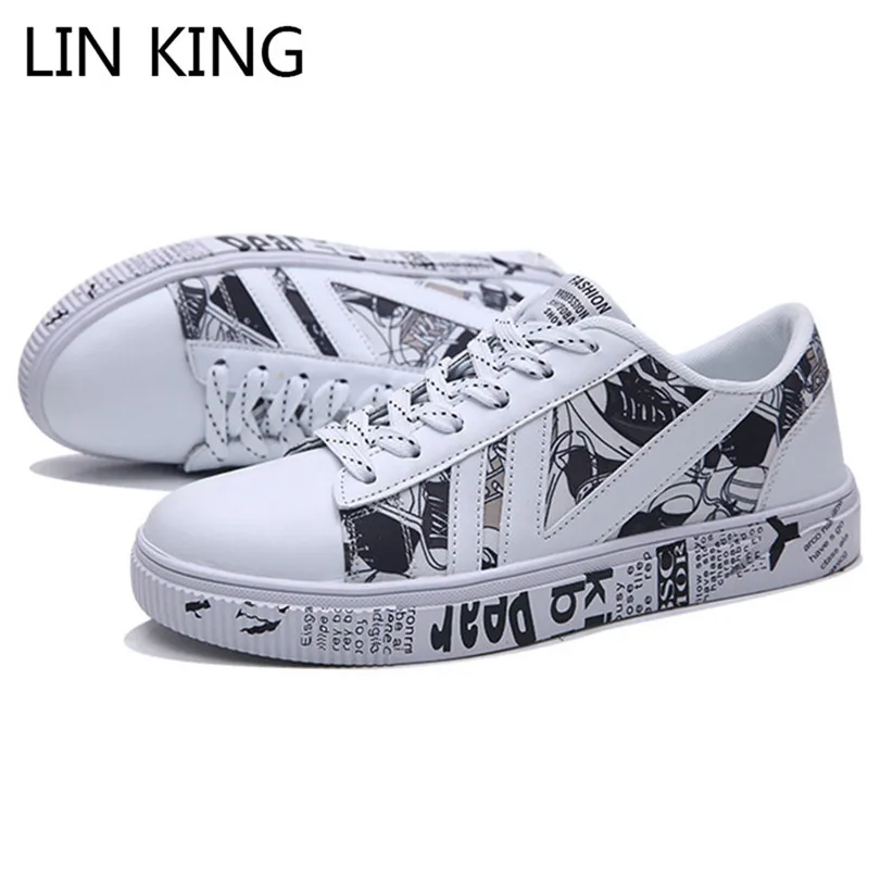 

LIN KING Comfortable Spring Autumn Men Flats Shoes Fashion Lace Up Casual Sneakers Low Top Breathable Male Outdoor Sports Shoes