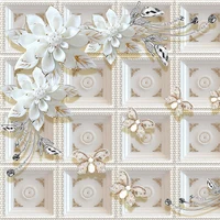 Niestandardowe 3D malowidła ścienne tapety malarstwo ścienne stereoskopowe ulga biżuteria kwiaty 3D TV do salonu tło w stylu murala De Parede 3D 4