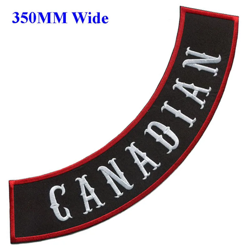 350mm wide 3 colors Canadian motorcycle biker patches iron on patches for clothing/motorcycle