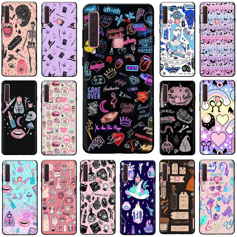

Girly Pastel Witch Goth Soft Silicone phone case for Samsung GaLaxy A3 A5 A6 A7 A8 A9 2018 A10 A30 A40 A50 A70 J6