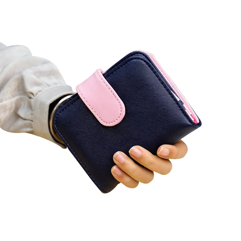 Panelled Women Wallet Leather Female Wallet Zipper Coin Purse Hasp Lady