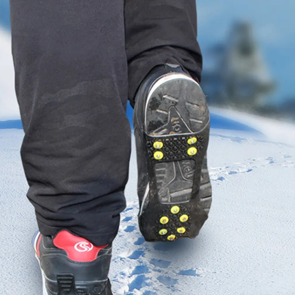 1 пара Лидер продаж 10 шпильки Нескользящие снег лед восхождение обуви шипы для обуви Скобы Бутсы Overshoes
