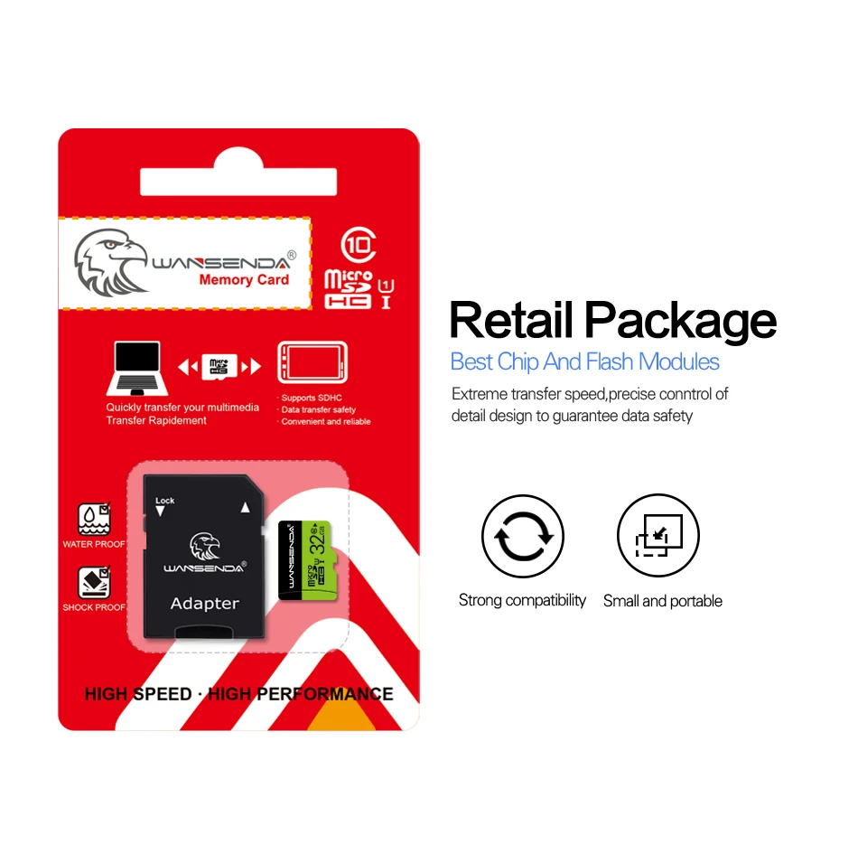 Wansenda карта памяти 128 Гб 64 ГБ 32 16 8 класс 10 Micro SD 4 6 TF для смартфона с бесплатным
