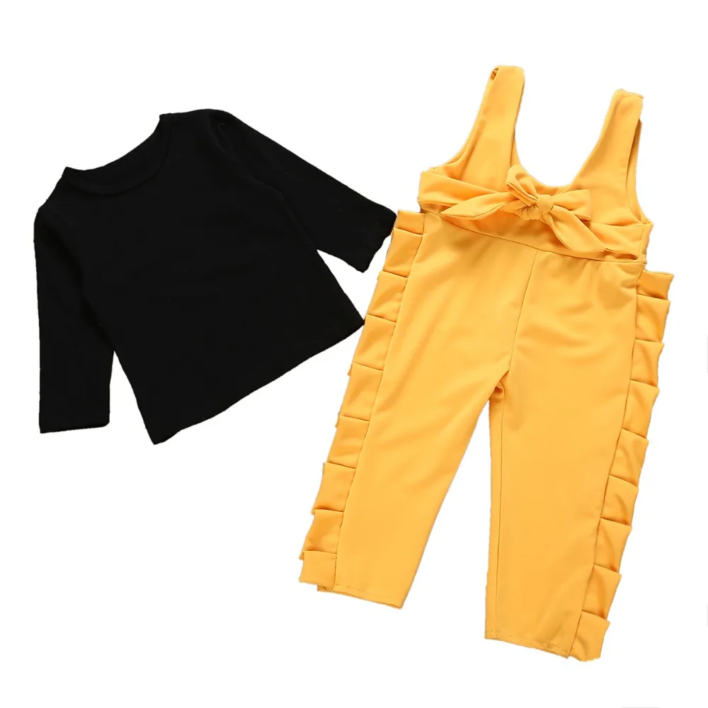 

Puseky Toddler Kids Baby Girl Clothes Long Sleeve T Shirt Tops Bib Pants Overalls Cute Casual Jumpsuit Suspenders Girls 0-5T