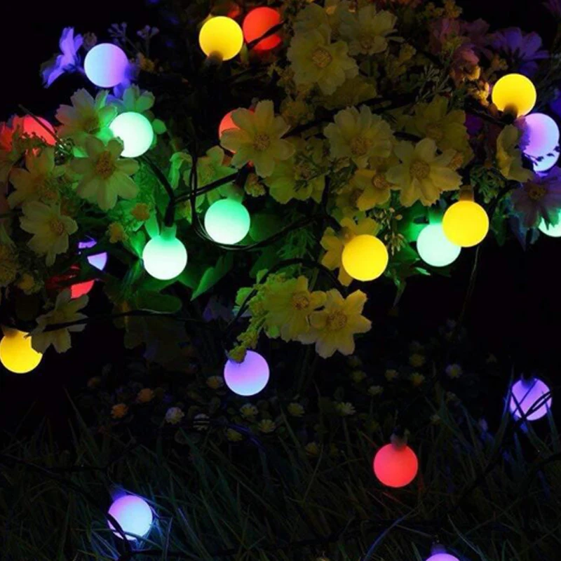 7M50LED Ball String Lights Garland Solar Powered Fairy Lights Waterproof Solar Lights For GardenIndoorOutdoorParty Decor (2)