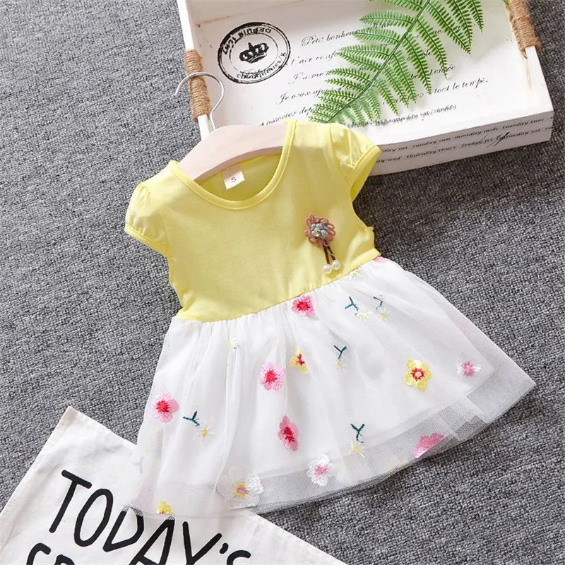 

BibiCola new infant baby girls dresses summer girls toddler birthday party dress clothes for children baby cotton princess dress