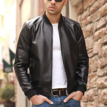 Мужская голова пальто овечья кожа короткий ремонт красивый кожаный пиджак