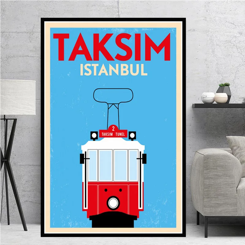 World Travel City пейзаж Taksim Тель Авив Toronto Современная живопись плакат репродукции, настенное искусство фотографии для гостиная домашний декор - Цвет: Цвет: желтый