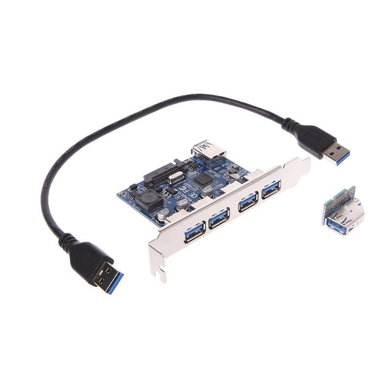 4 Порты PCI-E 1X в концентратор USB 3,0 адаптер карт расширения доска с USB кабель компьютерные аксессуары