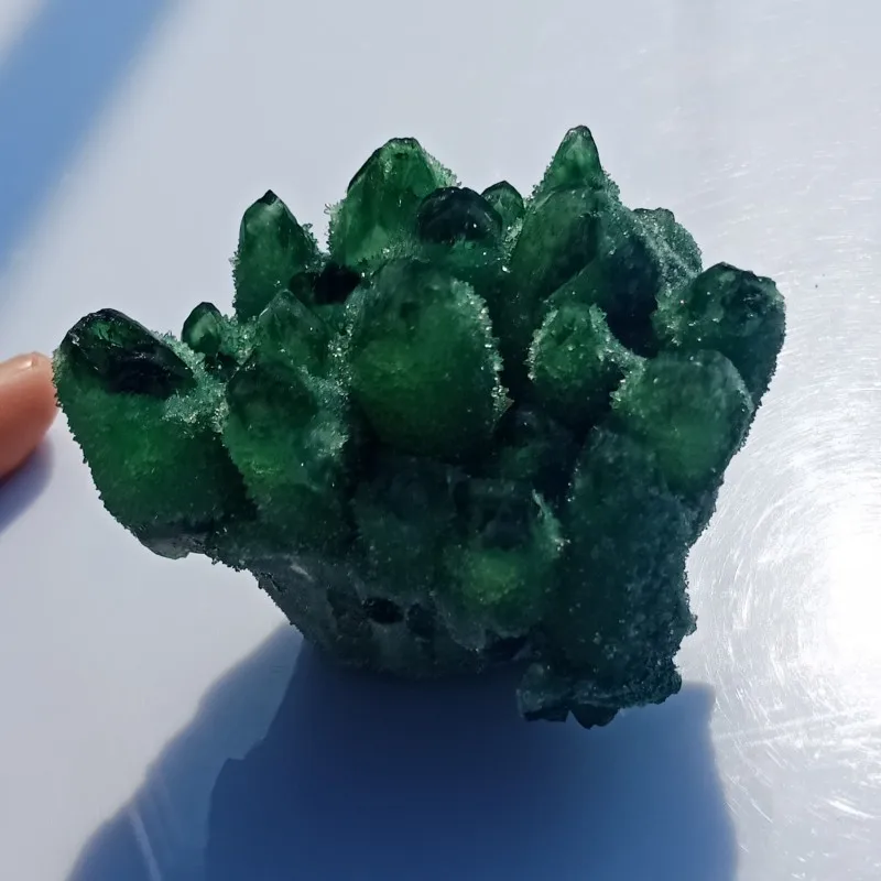 DHXYZB натуральное зеленое приведение, Фантом гроздь кристаллов кварца камни и кристаллы минеральные рейки исцеляющий домашний декор