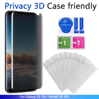 

For Samsung Galaxy S9 S9Plus S8 S8Plus Note8 Privacy anti-spay Anti-glare Case Friendly 3D Tempered Glass Phone Screen Protector