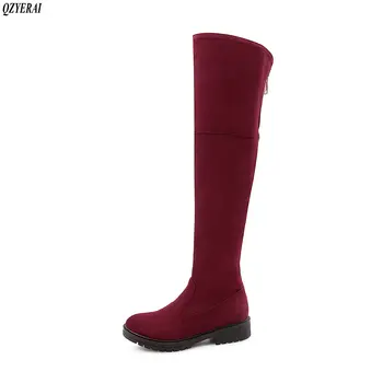 

QZYERAI New arrival in autumn women's boots knee-high stretch boots European style comfort women's shoes size 34-43