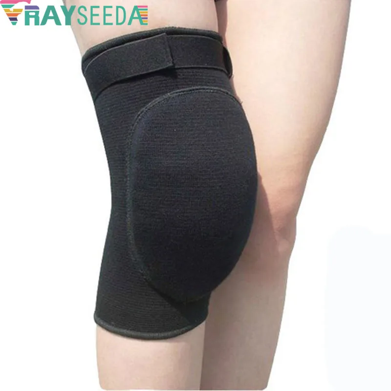 Rayseeda 1 زوج عالية مرنة قابلة للتعديل الإسفنج الركبة منصات المضادة للاصطدام الركبة حامي دعم للنساء/سيدة الرقص الكرة الطائرة