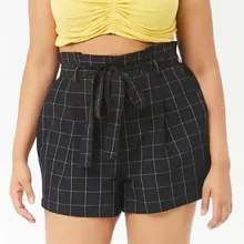 Лето горячая распродажа Женские повседневные сексуальные плюс размер эластичные свободные шорты летние решетки мягкие элегантные клетчатые шорты для женщин