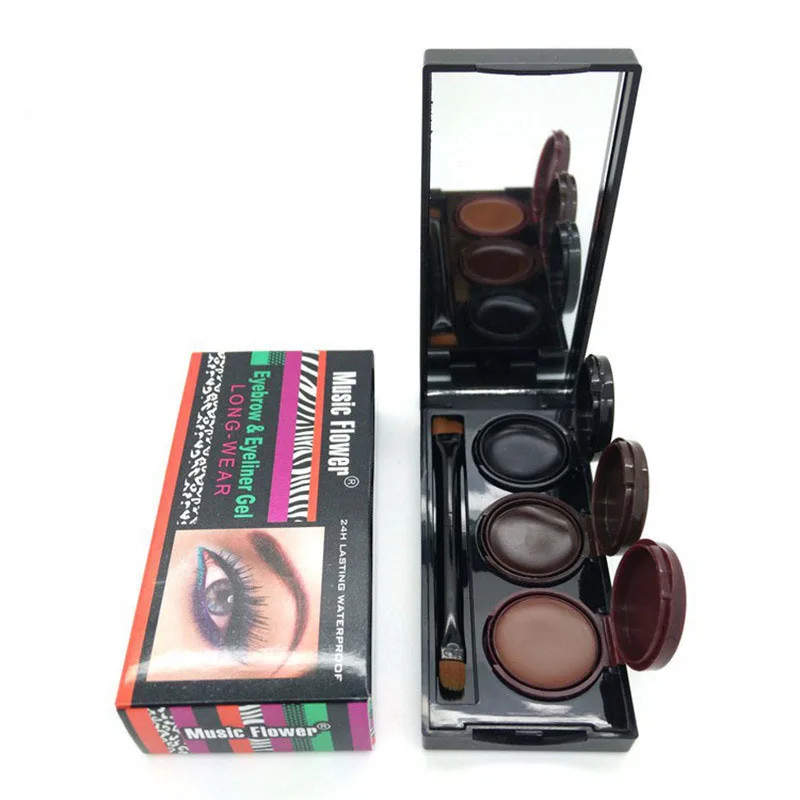 Brand New Makeup Eyebrow & Eyeliner Gel Cream Palette Waterproof Long-Lasting Smudge proof Cosmetics Eye Brow Enhancers TB3