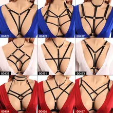 Бюстгальтер на бретельках, черный бандаж, эластичный бандаж, белье, стимпанк, готический регулируемый, плюс размер