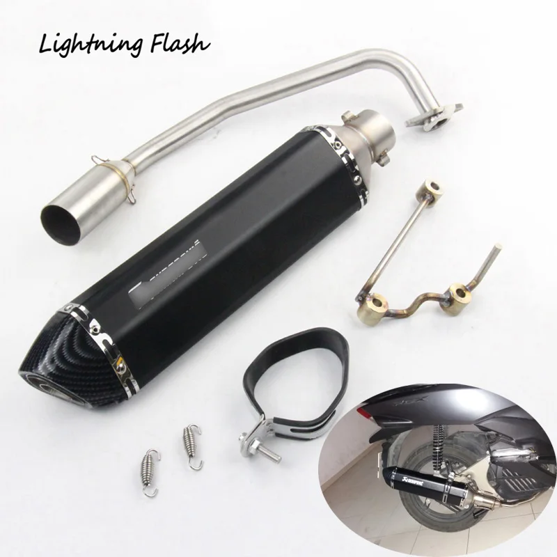 

Stainless Steel Motorcycle Exhaust System Modified Set for Honda PCX 125 150 Front Link Pipe + Tail Pipe with Removable Muffler