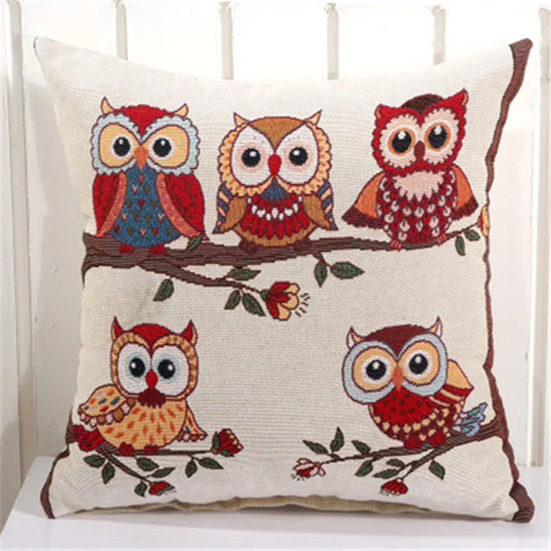 Owl Tree BeddingOutlet Cushion Cover Gold Printed Pillow Cover Decorative Pillow Case Sofa Seat Car Pillowcase Soft Drop MA21