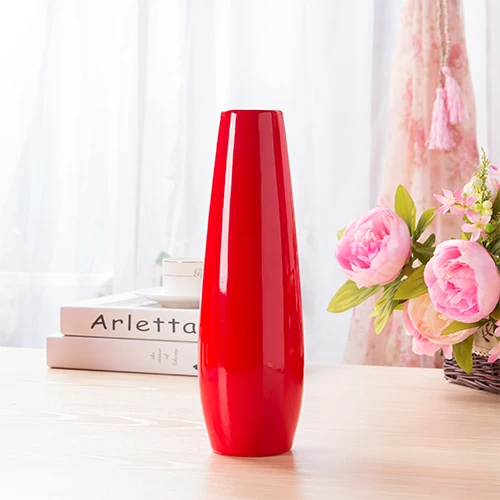 Фарфоровая ваза большого размера с красным цветком, красная керамика, современная модная Настольная Ваза для свадебного украшения, европейская Цветочная ваза - Цвет: A
