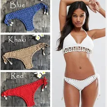 Летние женские сексуальные пляжные шорты для серфинга стринги купальник Бикини плавки кроше купальник женский нижнее белье одноцветные мужские трусы