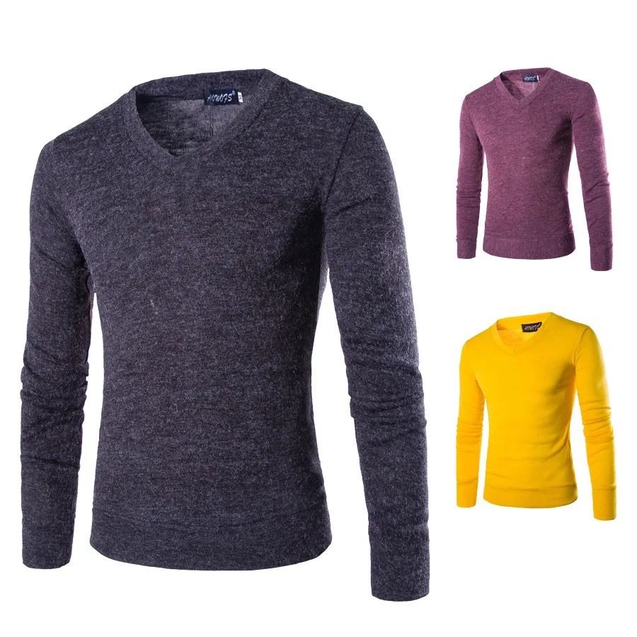 

TREVOR LEIDEN High Quality Sweater Men V-neck 2018 New Pullover Slim Fit Thin Mens Knitted Sweaters Male Clothing 7Color Chose