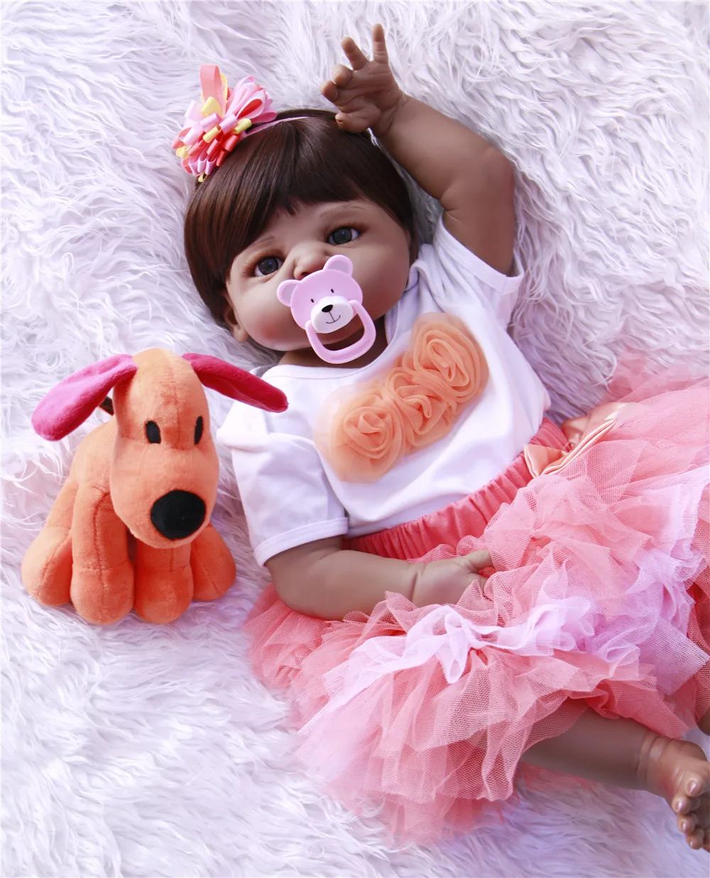

NPK 22 inch girl baby Reborn dolls for girls full body Silicone Toddler kids Newborn bebe Dolls cute Lifelike 55cm