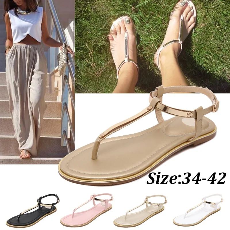 simple clip toe 2017 women sandals t strap flip flops flats shoes size 11 womens sandals