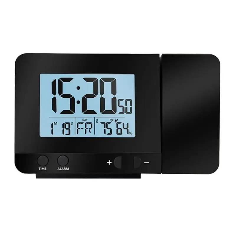 

Digital Projection Alarm Clock Weather Station with Temperature Thermometer Humidity Hygrometer/Bedside Wake Up Projector Clock