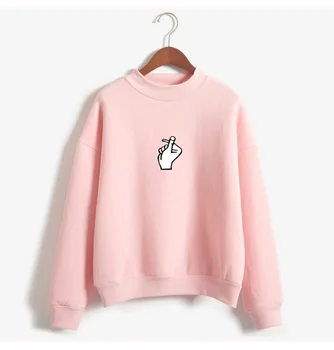 

2019 female autumn winter hoodies floral o-neck casual hand print long sleeve pullovers women sweatshirts womens clothing